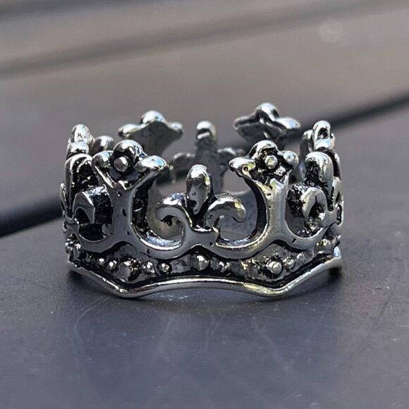 adjustable Crown Sterling Silver Ring - Picture 2 of 4